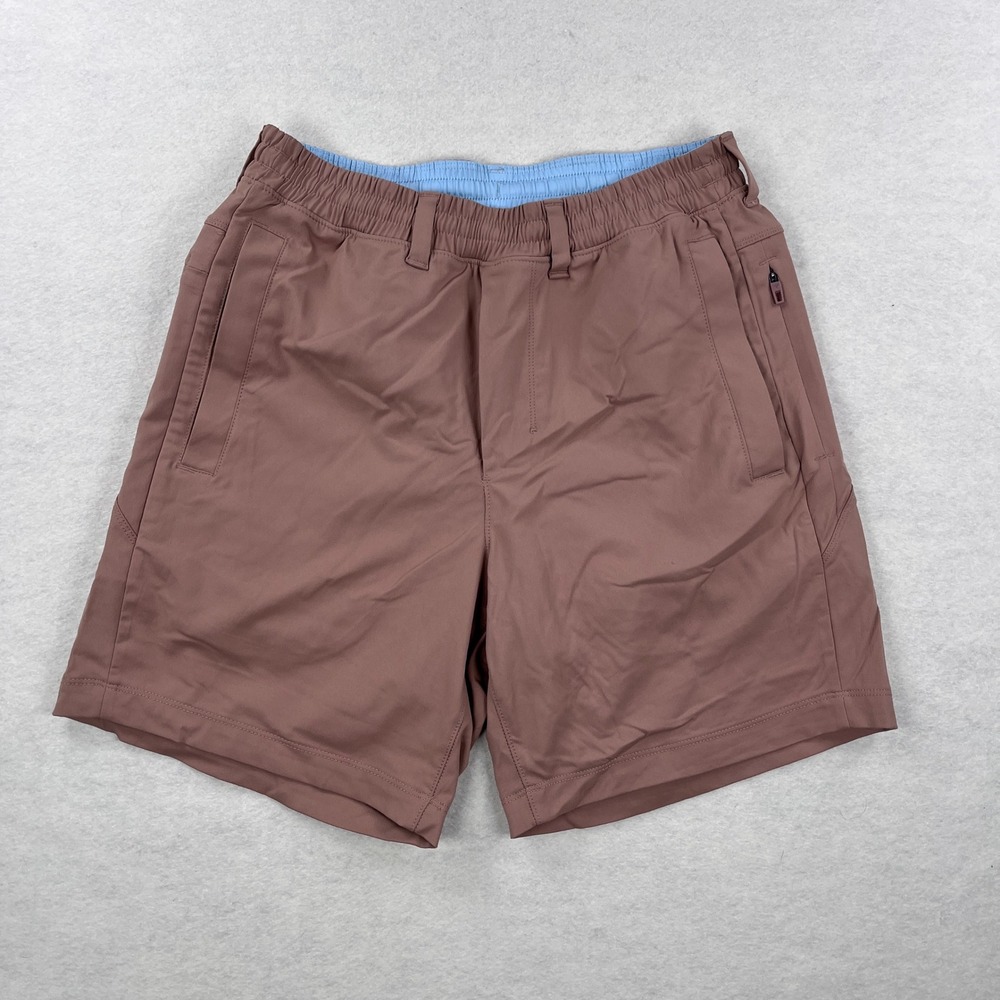 Birddogs Mens Lined Gym Shorts Clay Mauve Size Small Elastic Waist Zipper